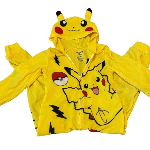 Pokémon zip up pajamas unisex size 4/5 - Picture 2 of 5